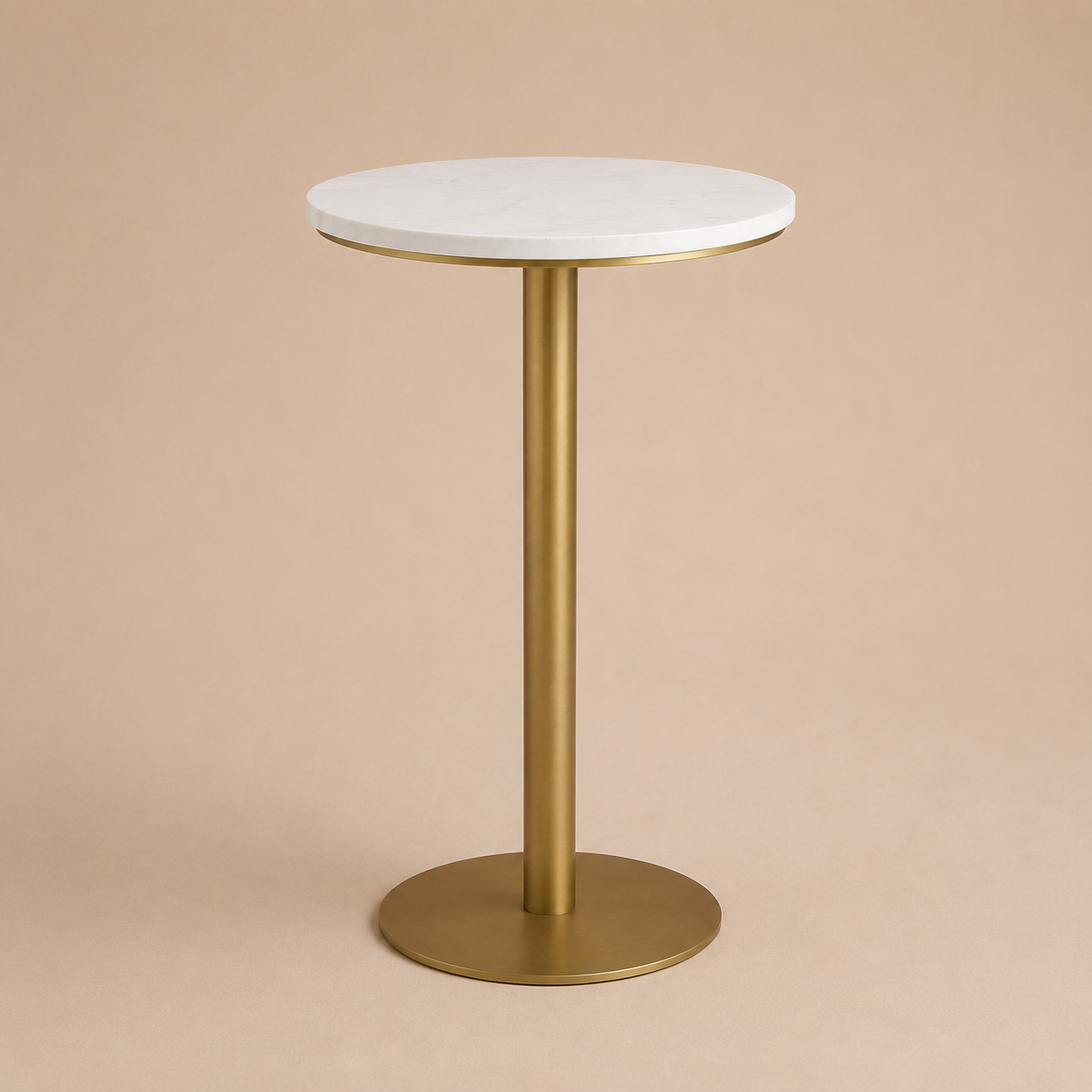Mesa Alta Bronce con Tapa de Mármol